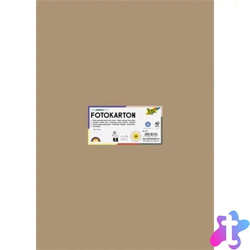 Dekorkarton, 2 oldalas, 50x70 cm, 300 g, 10 lap, FOLIA, őzbarna