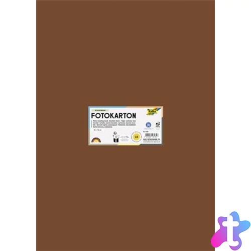 Dekorkarton, 2 oldalas, 50x70 cm, 300 g, 10 lap, FOLIA, csokoládébarna