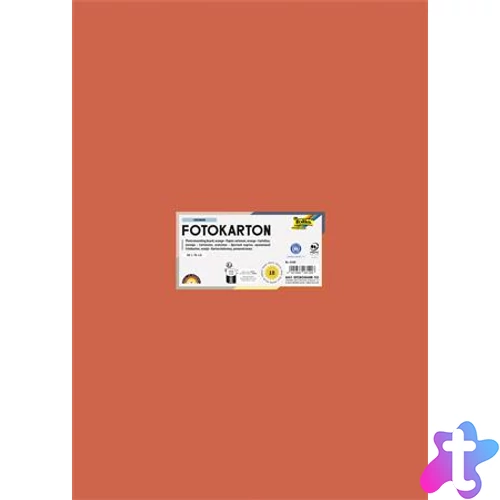 Dekorkarton, 2 oldalas, 50x70 cm, 300 g, 10 lap, FOLIA, narancssárga