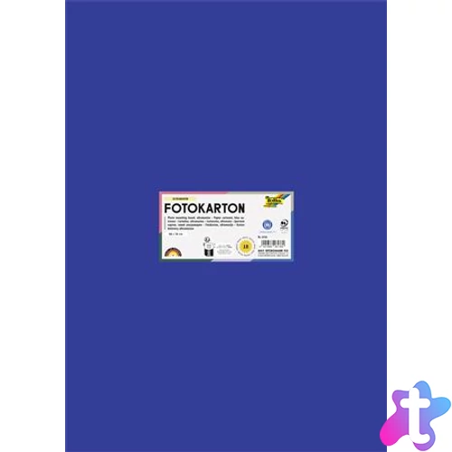 Dekorkarton, 2 oldalas, 50x70 cm, 300 g, 10 lap, FOLIA, ultramarinkék