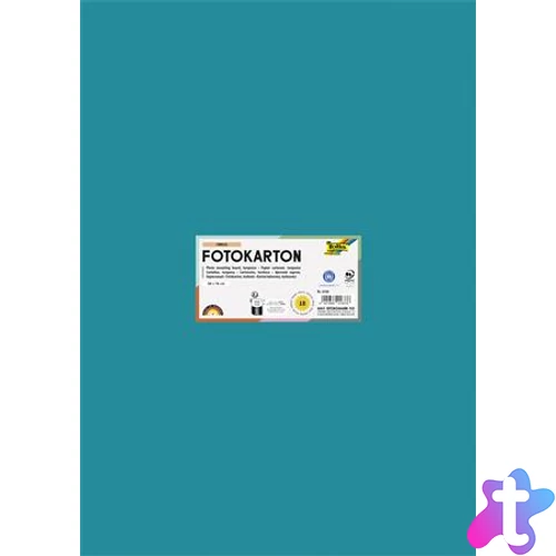 Dekorkarton, 2 oldalas, 50x70 cm, 300 g, 10 lap, FOLIA, türkiz