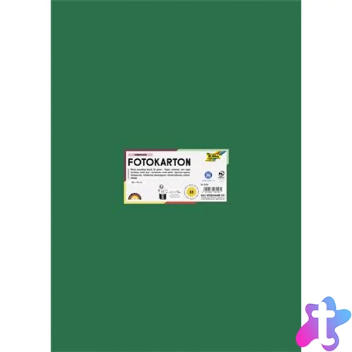 Dekorkarton, 2 oldalas, 50x70 cm, 300 g, 10 lap, FOLIA, fenyőzöld