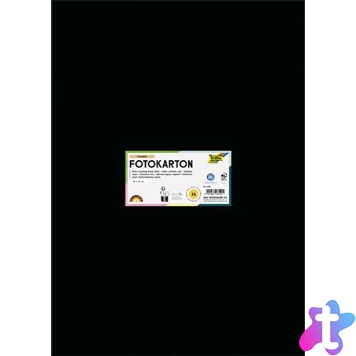 Dekorkarton, 2 oldalas, 50x70 cm, 300 g, 10 lap, FOLIA, fekete