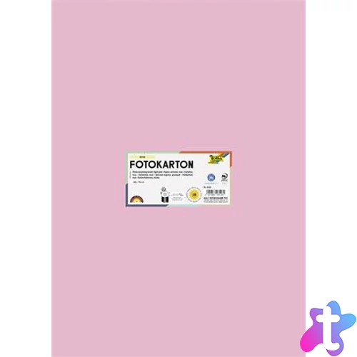 Dekorkarton, 2 oldalas, 50x70 cm, 300 g, 10 lap, FOLIA, halvány rózsaszín