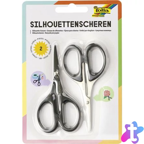 Olló, sziluett papírvágó, 10,5 cm, FOLIA, 2 db