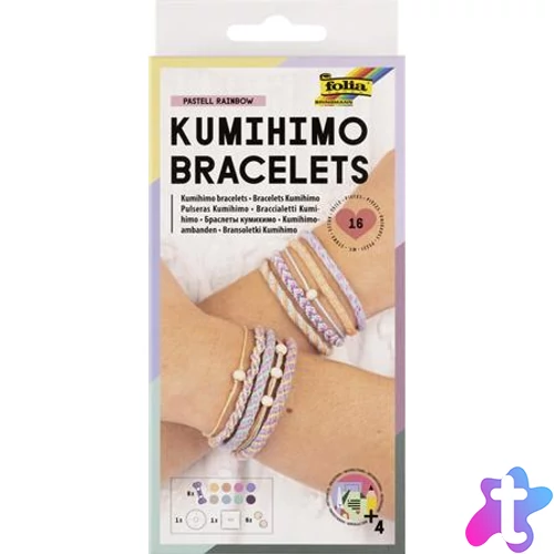 Kreatív ékszerkészítő szett,  16 darab, FOLIA "Kuminimo", pasztell színű karkötők