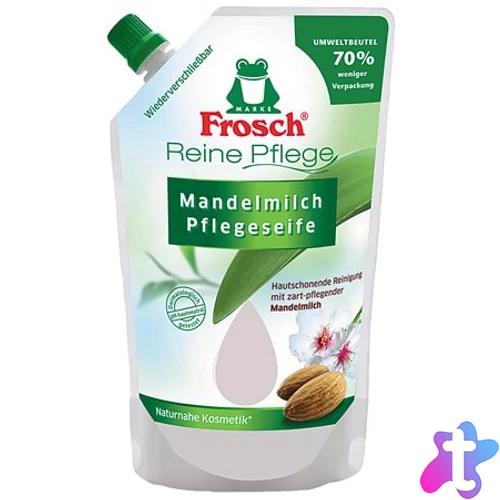 Folyékony szappan utántöltő, 0,5 l, FROSCH, mandulatej