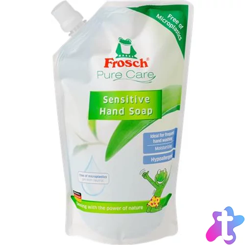 Folyékony szappan utántöltő, 500 ml, FROSCH, "Érzékeny bőrre"