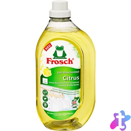 Mosógél, fehér ruhákhoz, 1,5 l, FROSCH, citrom