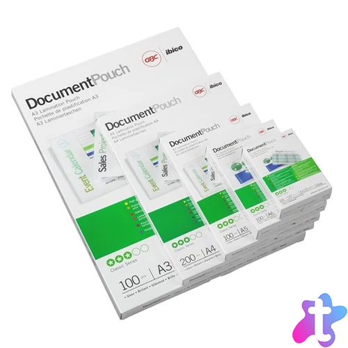 Meleglamináló fólia, 75 mikron, A4, fényes, GBC