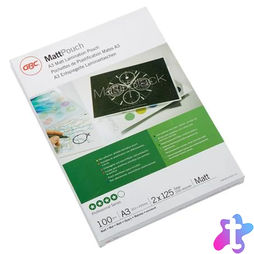 Meleglamináló fólia, 125 mikron, A3, matt, GBC