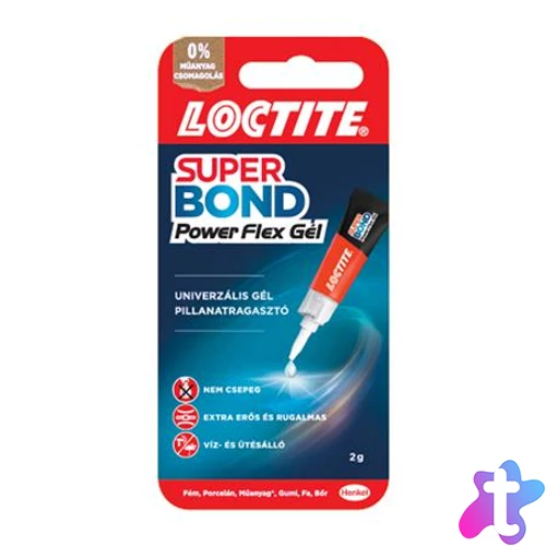 Pillanatragasztó gél, 2 g, HENKEL "Loctite Super Bond Power Flex Gél"