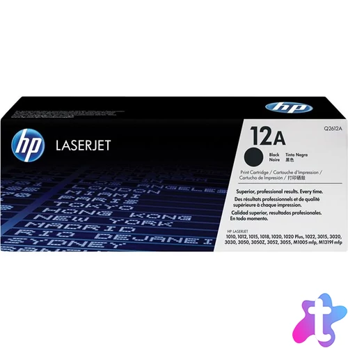 Q2612A Lézertoner LaserJet 1010, 1015, 1018 nyomtatókhoz, HP 12A, fekete, 2k
