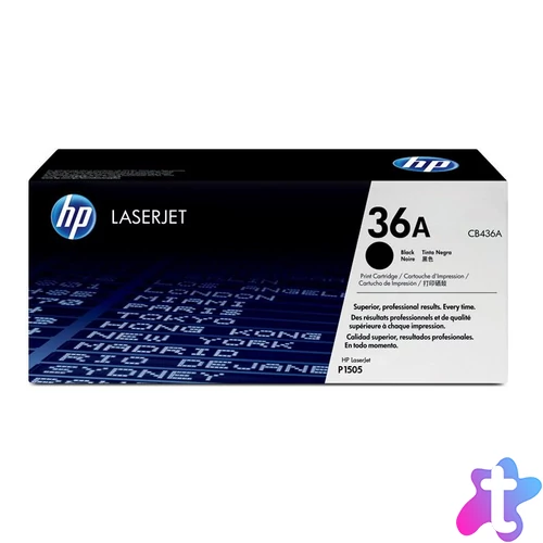 CB436A Lézertoner LaserJet P1505, 1505n, M1522 nyomtatókhoz, HP 36A, fekete, 2k