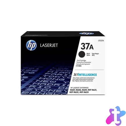 CF237A Lézertoner LaserJet MFP M631,632,633,M607,608,609 nyomtatókhoz, HP 37A, fekete, 11k