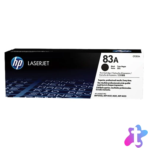 CF283A Lézertoner LaserJet Pro M125, M126, M127, M128 nyomtatókhoz, HP 83A, fekete, 1,5k