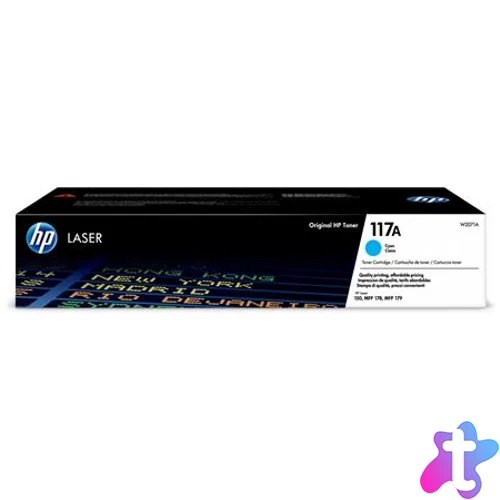 W2071A Lézertoner Color Laser 150, MFP178, MFP179 nyomtatókhoz, HP 117A, cián, 0,7k