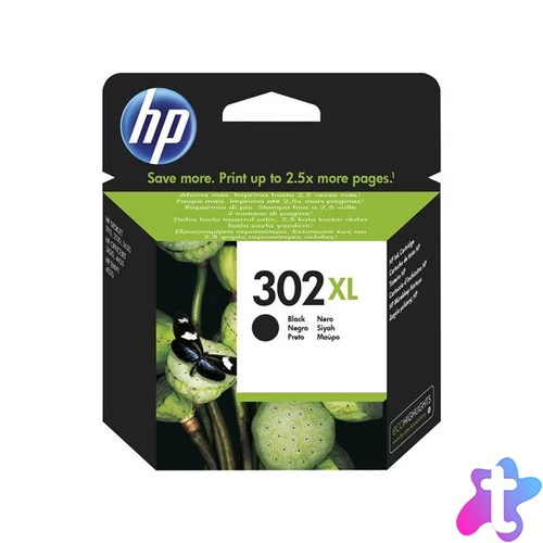 F6U68AE Tintapatron DeskJet 2130 nyomtatókhoz, HP 302XL, fekete, 8,5ml