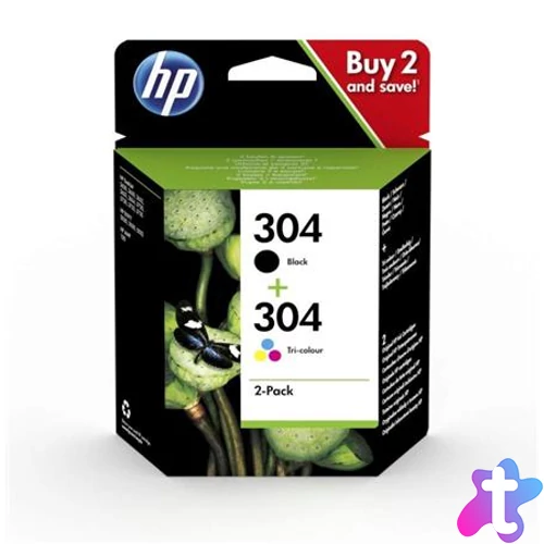 3JB05AE Tintapatron multipack Deskjet 2620, 2630 nyomtatókhoz, HP 304, fekete+színes, 120+100 oldal