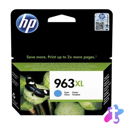 3JA27AE Tintapatron OfficeJet Pro 9010, 9020 nyomtatókhoz, HP 963XL, cián, 1600 oldal