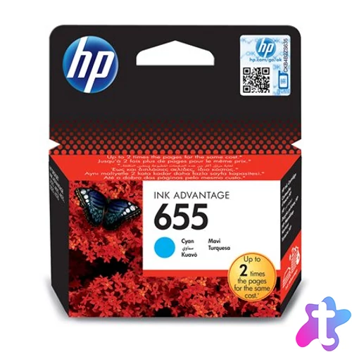 CZ110E Tintapatron Deskjet Ink Advantage 3520 sorozat nyomtatókhoz, HP 655, cián, 600 oldal