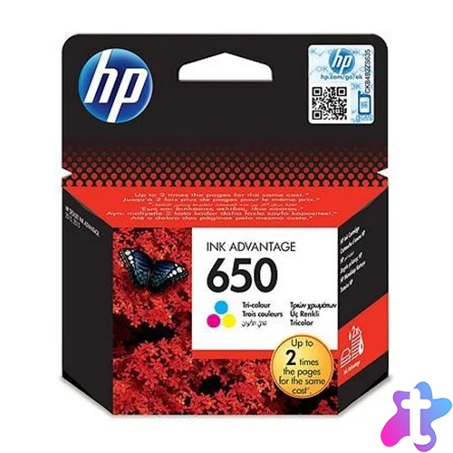 CZ102E Tintapatron Deskjet Ink Advantage 2510 sor nyomtatókhoz, HP 650, színes, 200 oldal