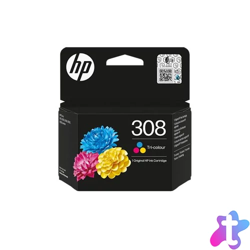7FP20UE Tintapatron  Deskjet 2900, Envy 6110e nyomtatókhoz, HP 308, színes, 120 oldal