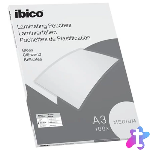 Meleglamináló fólia, 100 mikron, A3, fényes, IBICO "Medium"
