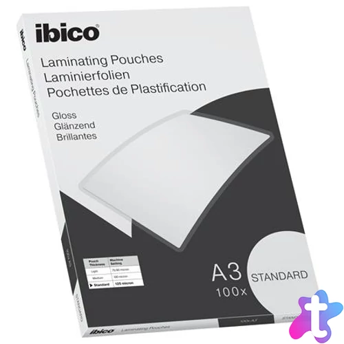 Meleglamináló fólia, 125 mikron, A3, fényes, IBICO "Standard"