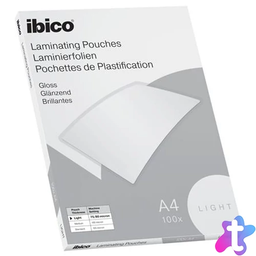 Meleglamináló fólia, 80 mikron, A4, fényes, IBICO "Light"