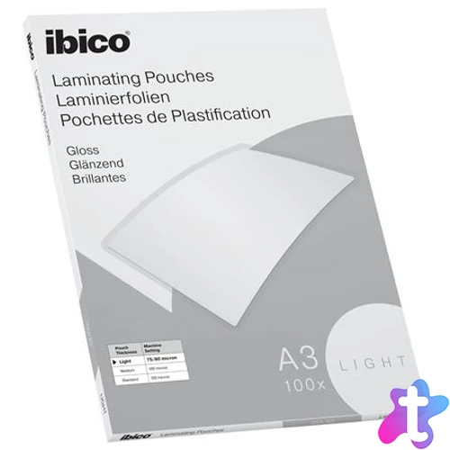 Meleglamináló fólia, 80 mikron, A3, fényes, IBICO "Light"