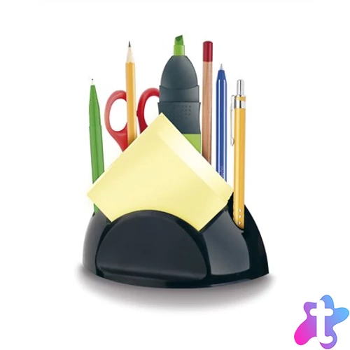 Írószer és jegyzettömbtartó, ICO "Smart", fekete