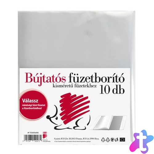 Füzetborító, A5, PP, víztiszta, ICO "Süni"