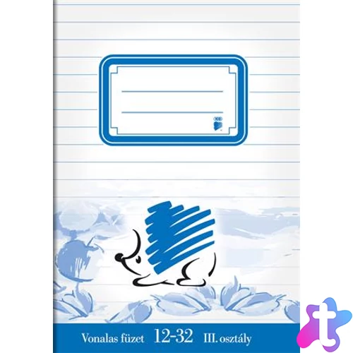 Füzet, tűzött, A5, vonalas, 32 lap, 3. osztály, ICO "Süni", "12-32"