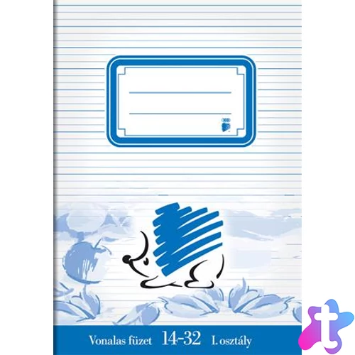 Füzet, tűzött, A5, vonalas, 32 lap, 1. osztály, ICO "Süni", "14-32"