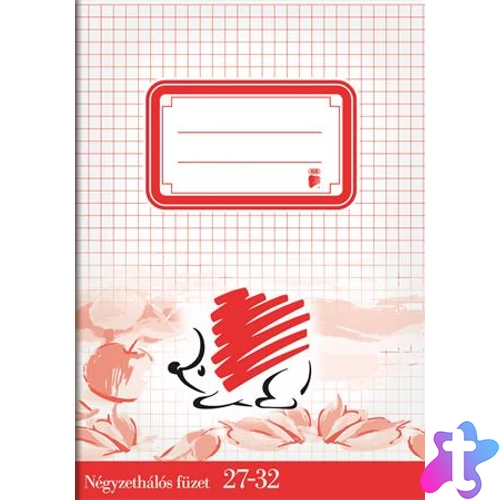 Füzet, tűzött, A5, kockás, 32 lap, ICO "Süni", "27-32"