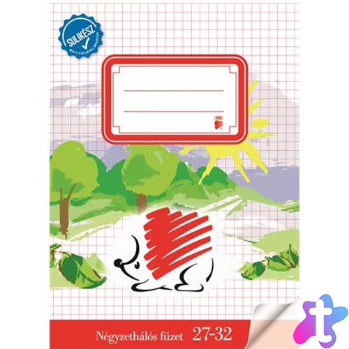 Füzet, tűzött, A5, kockás, 32 lap, ICO "Süni Sulikész", "27-32"