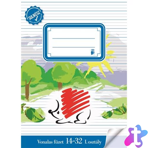 Füzet, tűzött, A5, vonalas, 32 lap, 1. osztály, ICO "Süni Sulikész", "14-32"