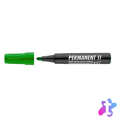 Alkoholos marker, 1-3 mm, kúpos, ICO "Permanent 11", zöld