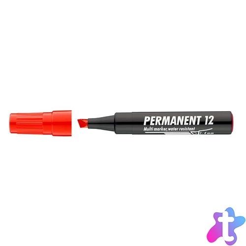 Alkoholos marker, 1-4 mm, vágott, ICO "Permanent 12", piros
