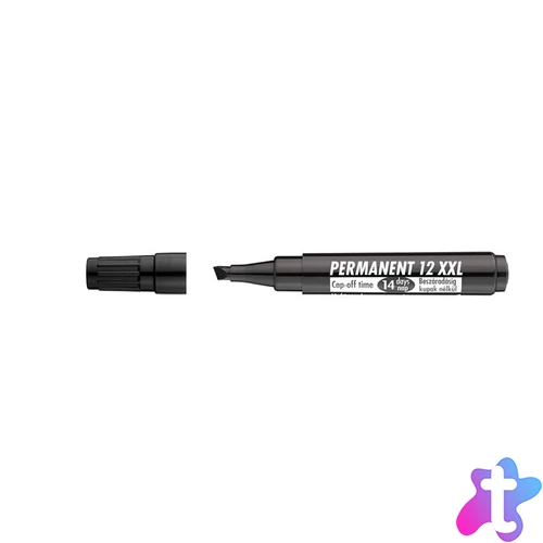 Alkoholos marker, 1-4 mm, vágott, ICO "Permanent 12 XXL", fekete