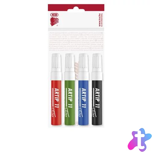 Flipchart marker készlet, 1-3 mm, kúpos, ICO "Artip 11", 4 különböző szín