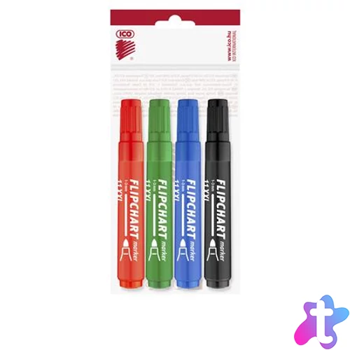 Flipchart marker készlet, 1-3 mm, kúpos, ICO "Artip 11 XXL", 4 különböző szín