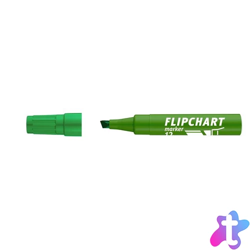 Flipchart marker, 1-4 mm, vágott, ICO "Artip 12 ", zöld