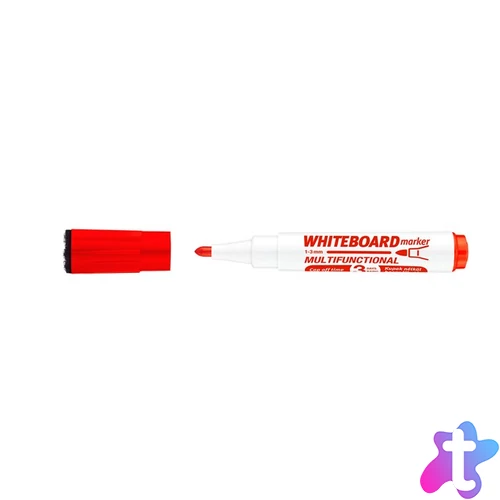 Tábla- és flipchart marker, 1-3 mm, multifunkciós, ICO "Markeraser" piros