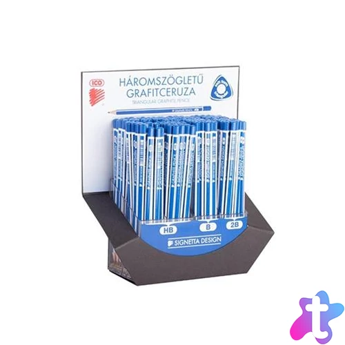 Grafitceruza display, háromszögletű, HB,B,2B, ICO "Signetta"