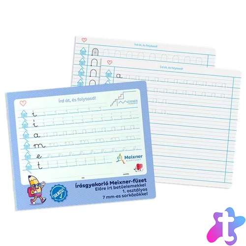 Füzet, tűzött, 245x295 mm, fekvő, 32 lap, 1. osztály, ICO "Süni Meixner", előnyomott