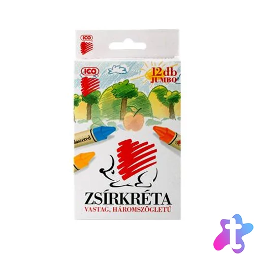 Zsírkréta, vastag, ICO "Süni", 12 különböző szín