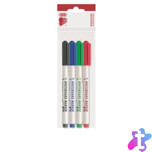 Tábla- és flipchart marker készlet, 1-1,5 mm, kúpos, ICO "Slim M", 4 különböző szín