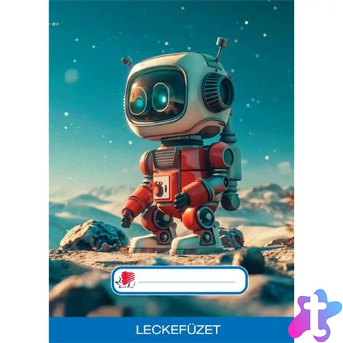 Füzet, tűzött, A5, lecke, 32 lap, ICO "Süni", robot